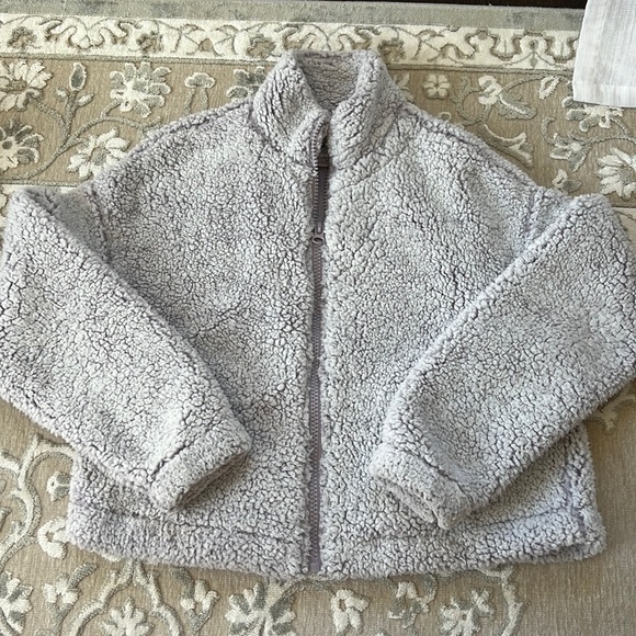 Garage Purple Teddy Bomber Jacket - Picture 2 of 4